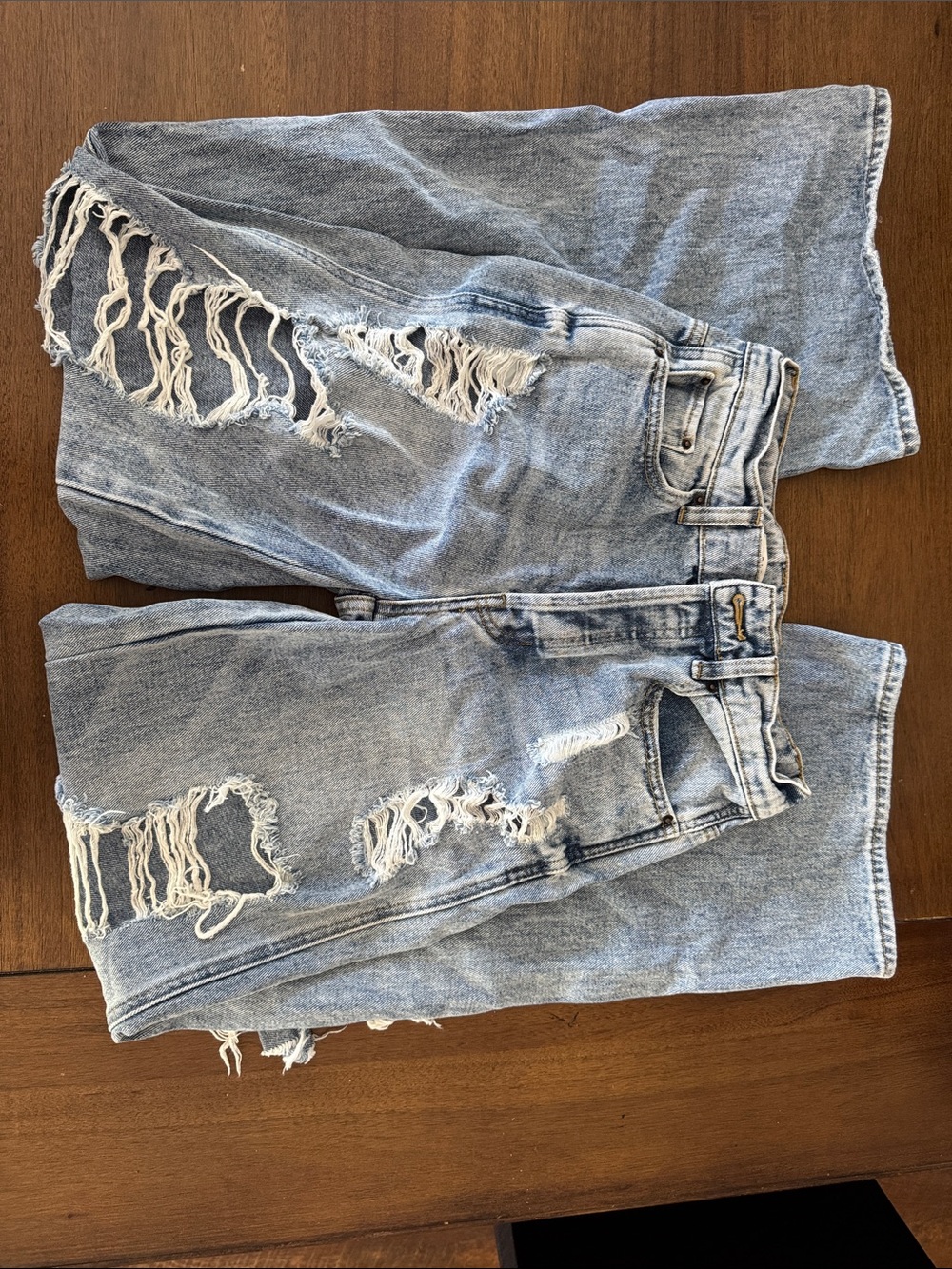 PacSun Light Blue Distressed Baggy Jeans